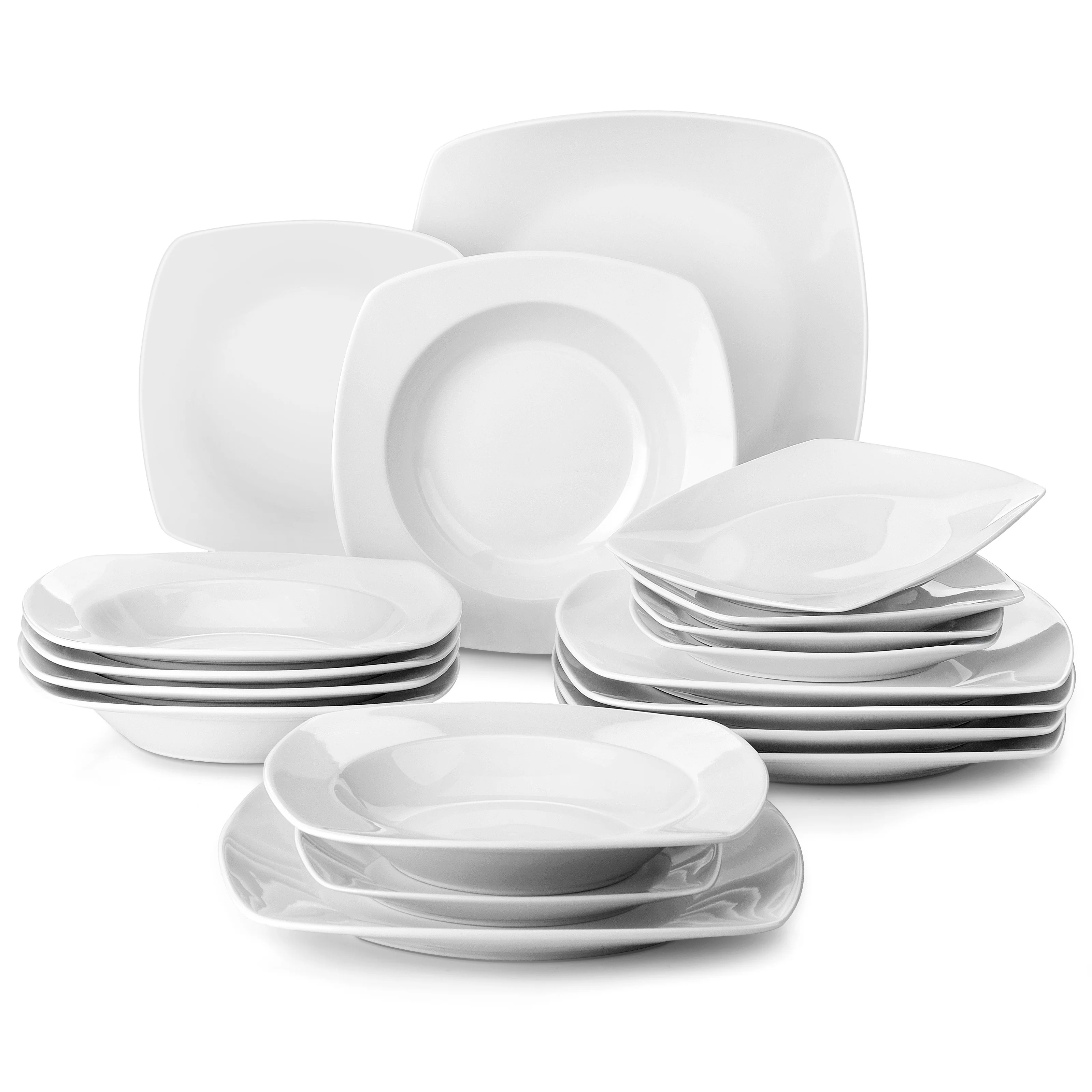 18 pieces, Dinnerware set Porcelain plate and bowl set, ivory white tableware Service for 6, suitable for home kitchens, restaur
18 pieces, Dinnerware set Porcelain plate and bowl set, ivory white tableware Service for 6, suitable for home kitchens, restaur