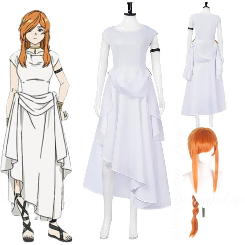 Frierenn: Beyond Journey's End Flamme Cosplay Anime Human Magician Orange Wig White Dress Full Set Costume
Frierenn: Beyond Journey's End Flamme Cosplay Anime Human Magician Orange Wig White Dress Full Set Costume