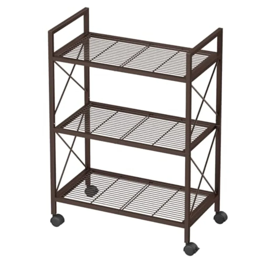 3-Tier Metal Storage Rack with Wheels, Mesh Shelving Unit with X Side Frames, 23.6-Inch Width, for Entryway, Kitchen, Living Ro
3-Tier Metal Storage Rack with Wheels, Mesh Shelving Unit with X Side Frames, 23.6-Inch Width, for Entryway, Kitchen, Living Ro