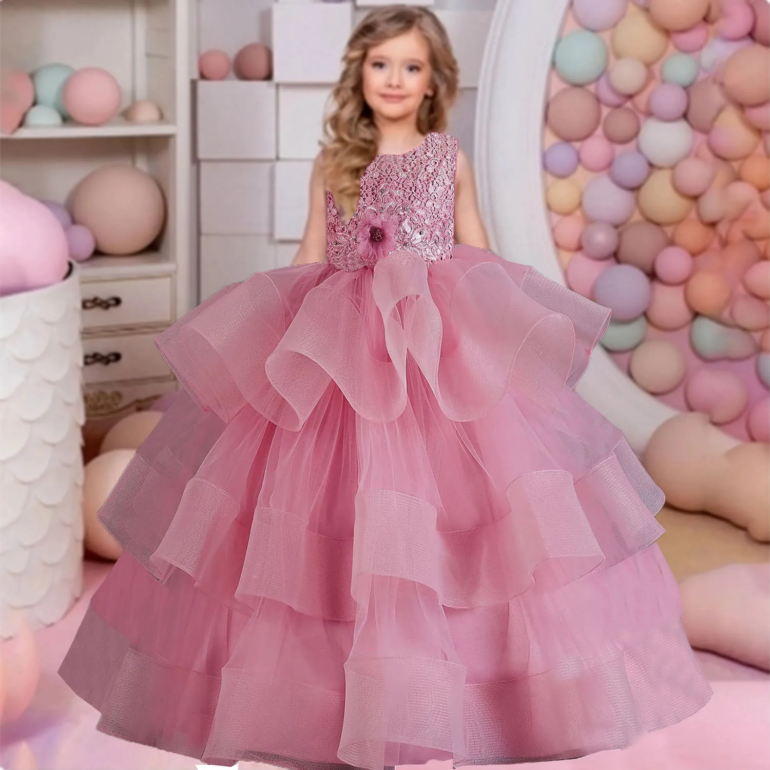 Little Big Girls Lace Appliqed Wedding Flower Girl Birthday Party Pageant Formal Puffy Gown AC109
Little Big Girls Lace Appliqed Wedding Flower Girl Birthday Party Pageant Formal Puffy Gown AC109
