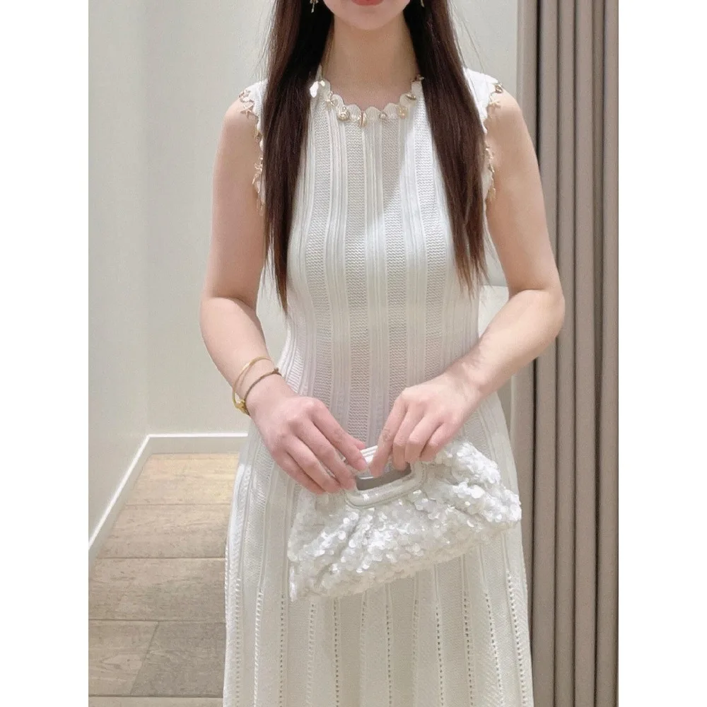New Summer White Knit Two Piece Set Light Luxury Elegant Slimming Dress with Cardigan Women Casual Knit Outfit
New Summer White Knit Two Piece Set Light Luxury Elegant Slimming Dress with Cardigan Women Casual Knit Outfit