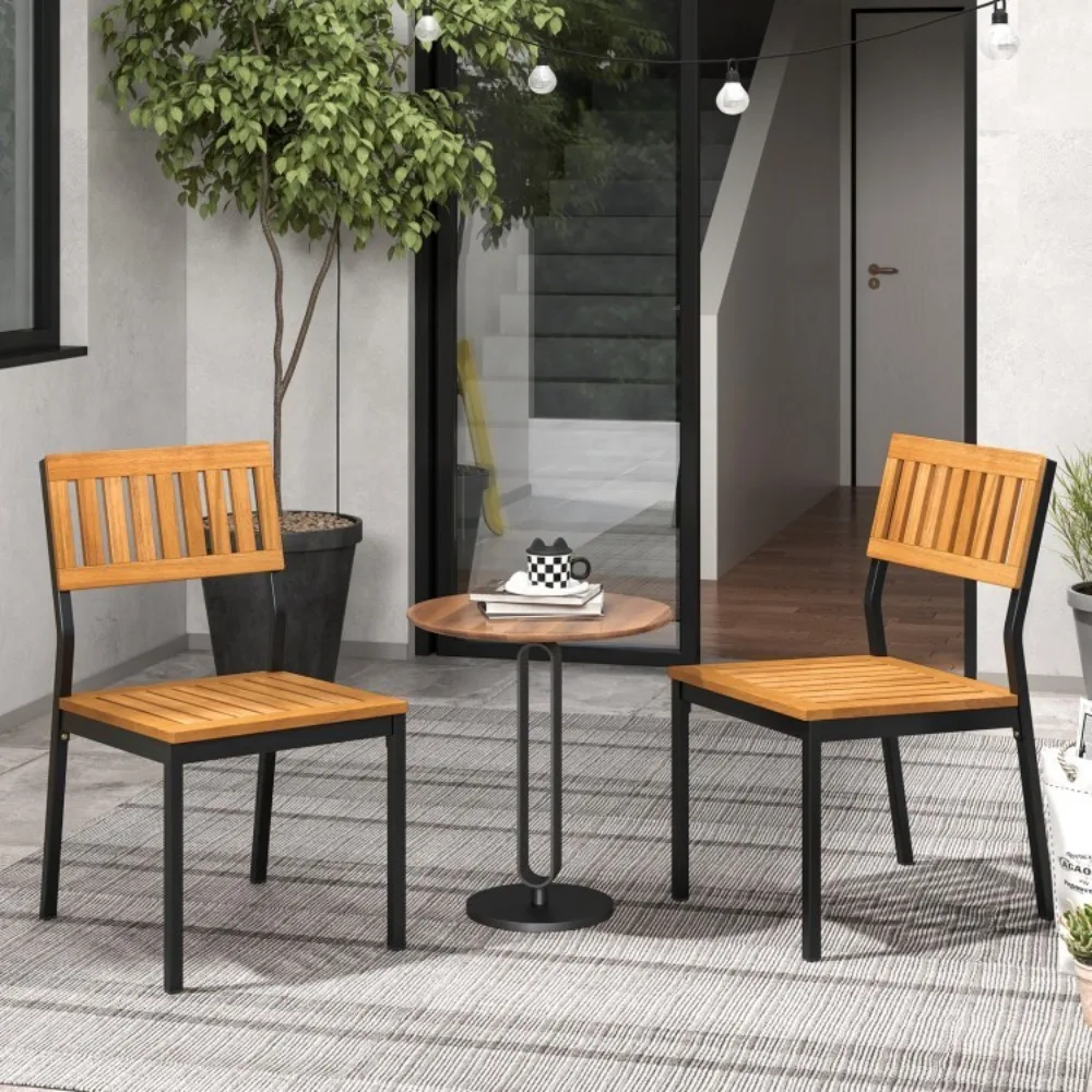 Set of 2 Outdoor Chairs Metal Patio Dining Armchair Furniture Acacia Wood Seat
Set of 2 Outdoor Chairs Metal Patio Dining Armchair Furniture Acacia Wood Seat