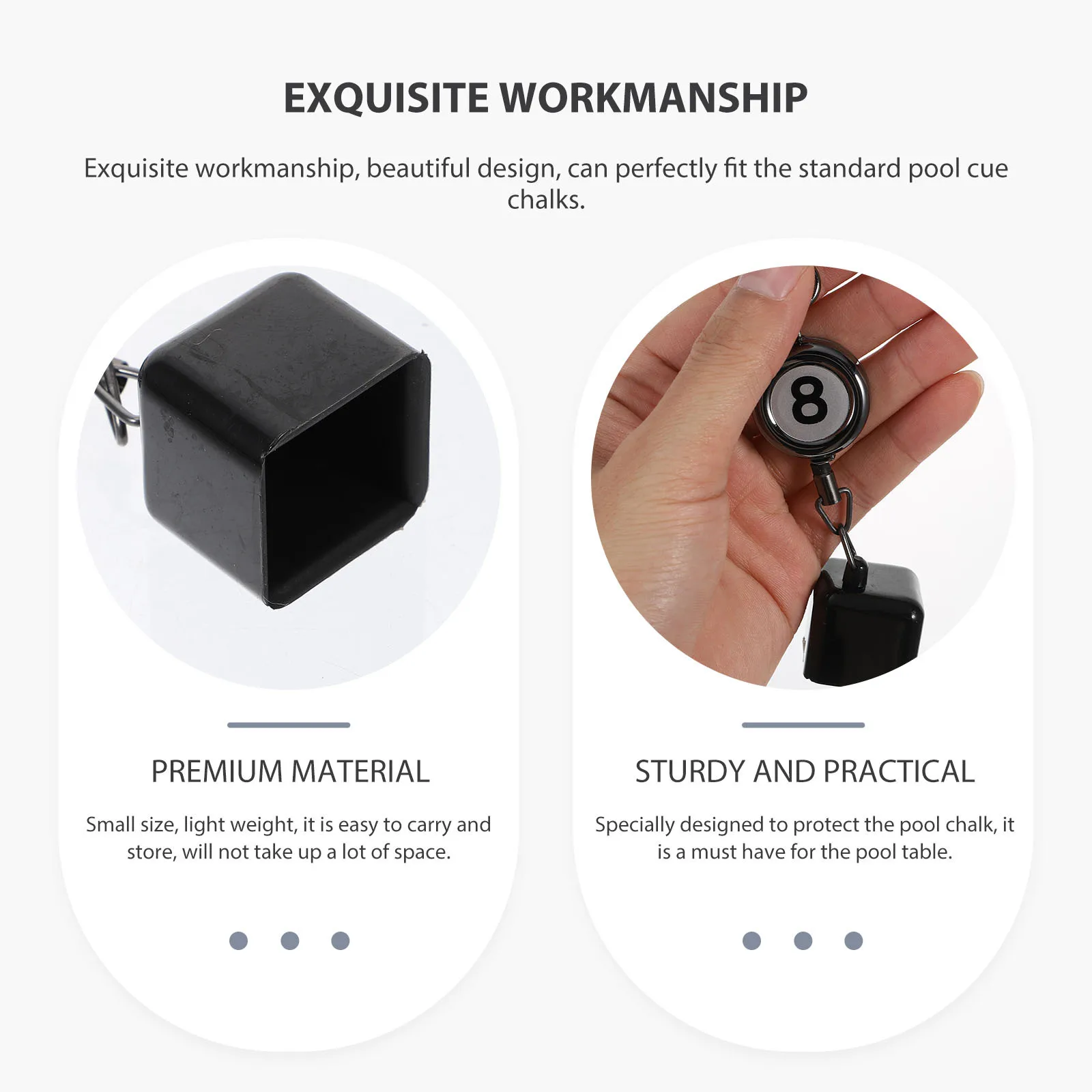 Cue Chalk Holder Black Exquisite Workmanship Fit Standard Chalks Pool Table Accessory Retractable Chalk Protector for Snooker
Cue Chalk Holder Black Exquisite Workmanship Fit Standard Chalks Pool Table Accessory Retractable Chalk Protector for Snooker