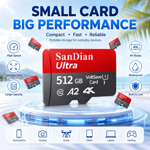 4K Memory Card Original High-speed Memory Card 256GB Large Capacity Flash Memory Card V30 4K Ultra High Definition Suitable for Drone Cameras
