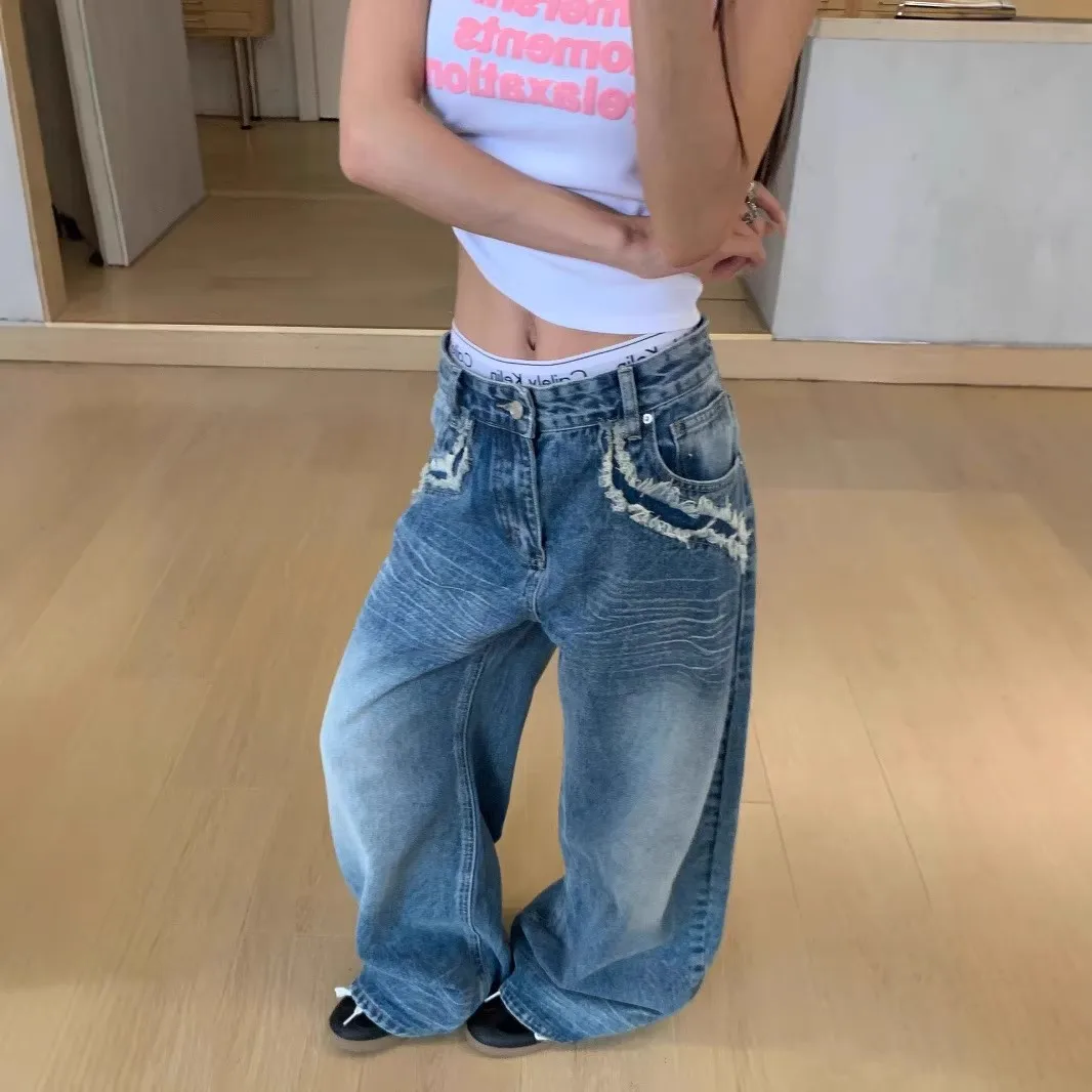 American Style Jeans for Women Heavy Sticker Fabric Wide Leg Mopping High Waisted Jeans Trendy Hip Hop Pants
American Style Jeans for Women Heavy Sticker Fabric Wide Leg Mopping High Waisted Jeans Trendy Hip Hop Pants