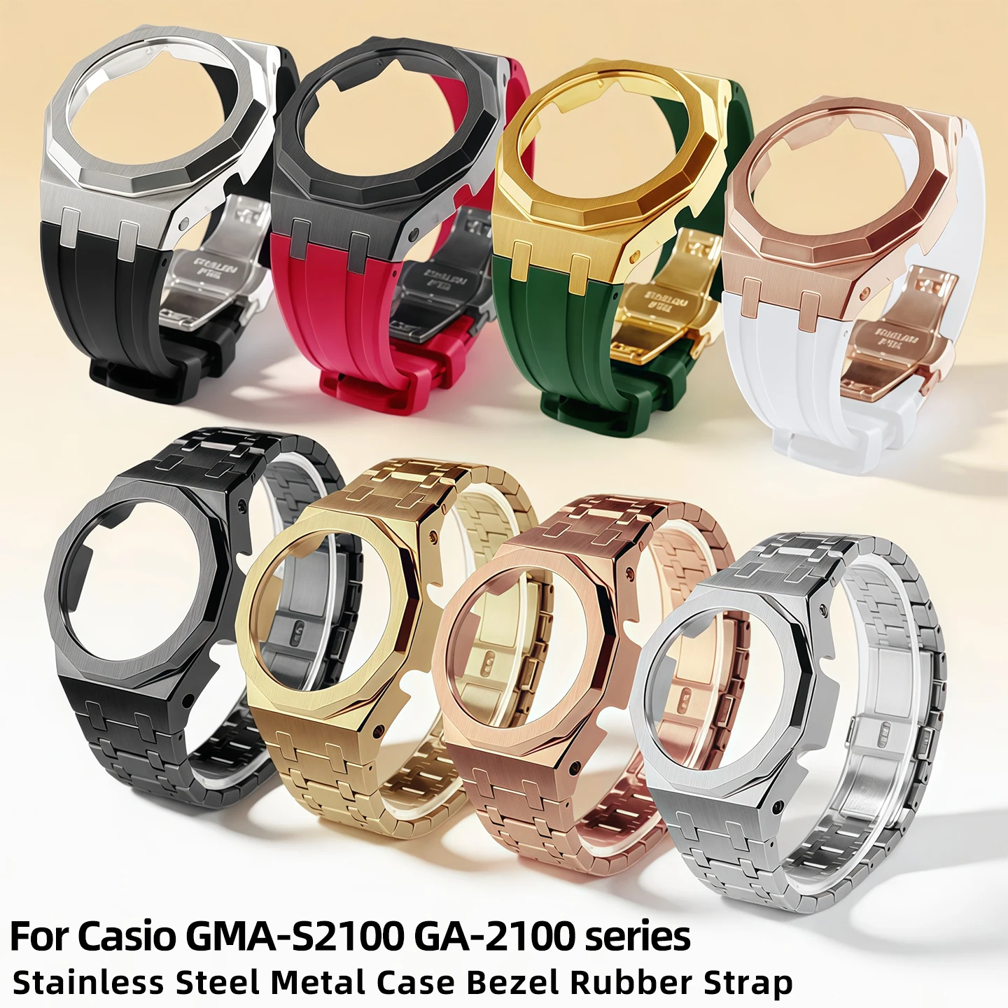 Stainless Steel Case Watch Band Mod Kit For Casio GA-2100 GMA-S2100 Farmhouse Oak Metal Case Rubber Strap Modified Accessories
Stainless Steel Case Watch Band Mod Kit For Casio GA-2100 GMA-S2100 Farmhouse Oak Metal Case Rubber Strap Modified Accessories