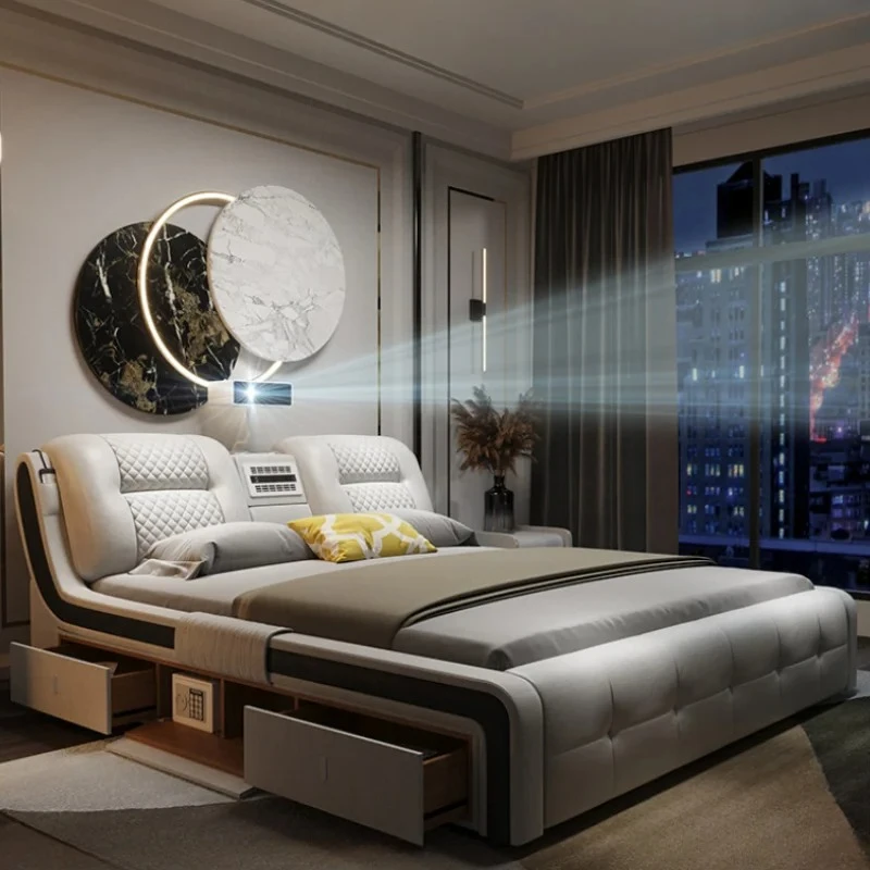 Multifonction Queen Size Double BedFrame Modern Master High End Luxury Bed Frame Space Saving Cama Box Casal Room Furniture
Multifonction Queen Size Double BedFrame Modern Master High End Luxury Bed Frame Space Saving Cama Box Casal Room Furniture