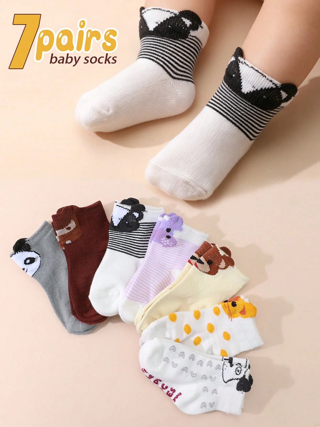 7 Pairs of Baby Non Skid Socks With Grippers,Cute Animal Floor Socks For Boys and Girls,First Walkers Toddler Socks,Four Seasons
7 Pairs of Baby Non Skid Socks With Grippers,Cute Animal Floor Socks For Boys and Girls,First Walkers Toddler Socks,Four Seasons