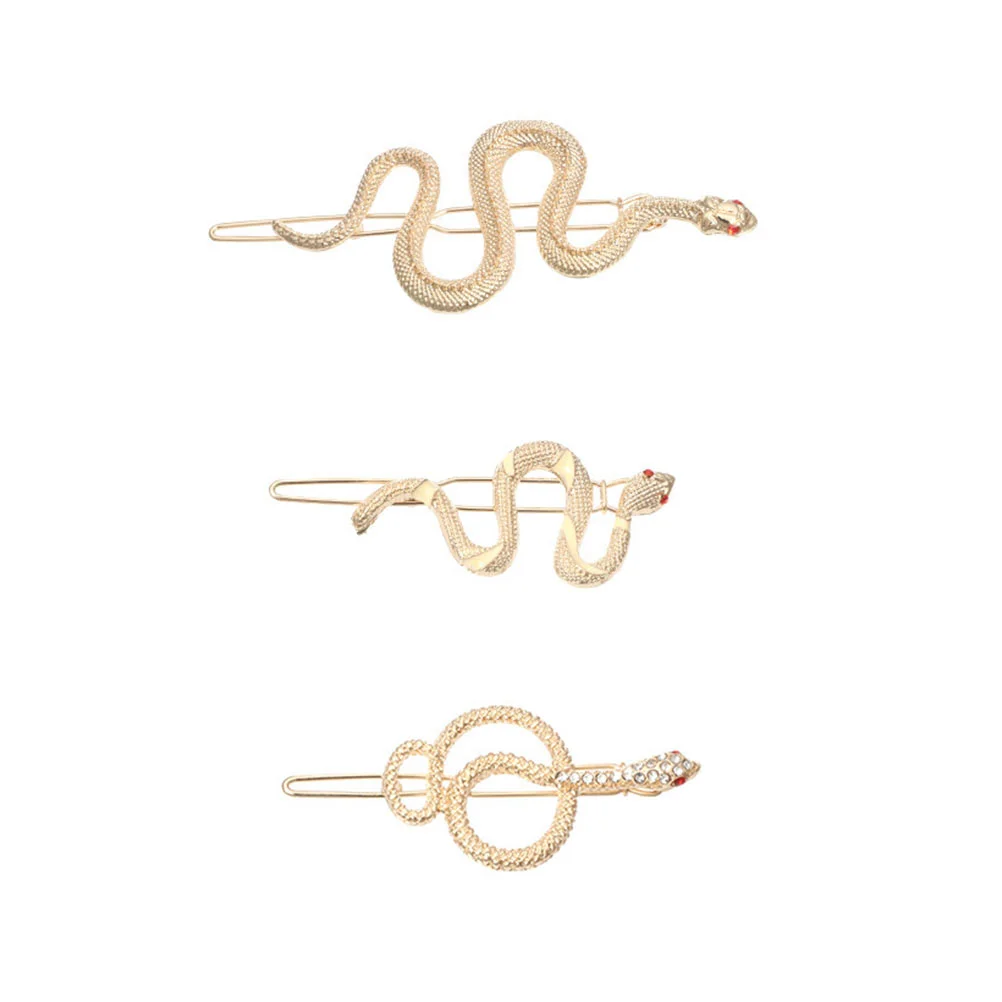 3 Pcs Snake Hairpin Shape Barrettes Portable Exaggerated Design Clip Metal Headdress Women Simple Girl
3 Pcs Snake Hairpin Shape Barrettes Portable Exaggerated Design Clip Metal Headdress Women Simple Girl