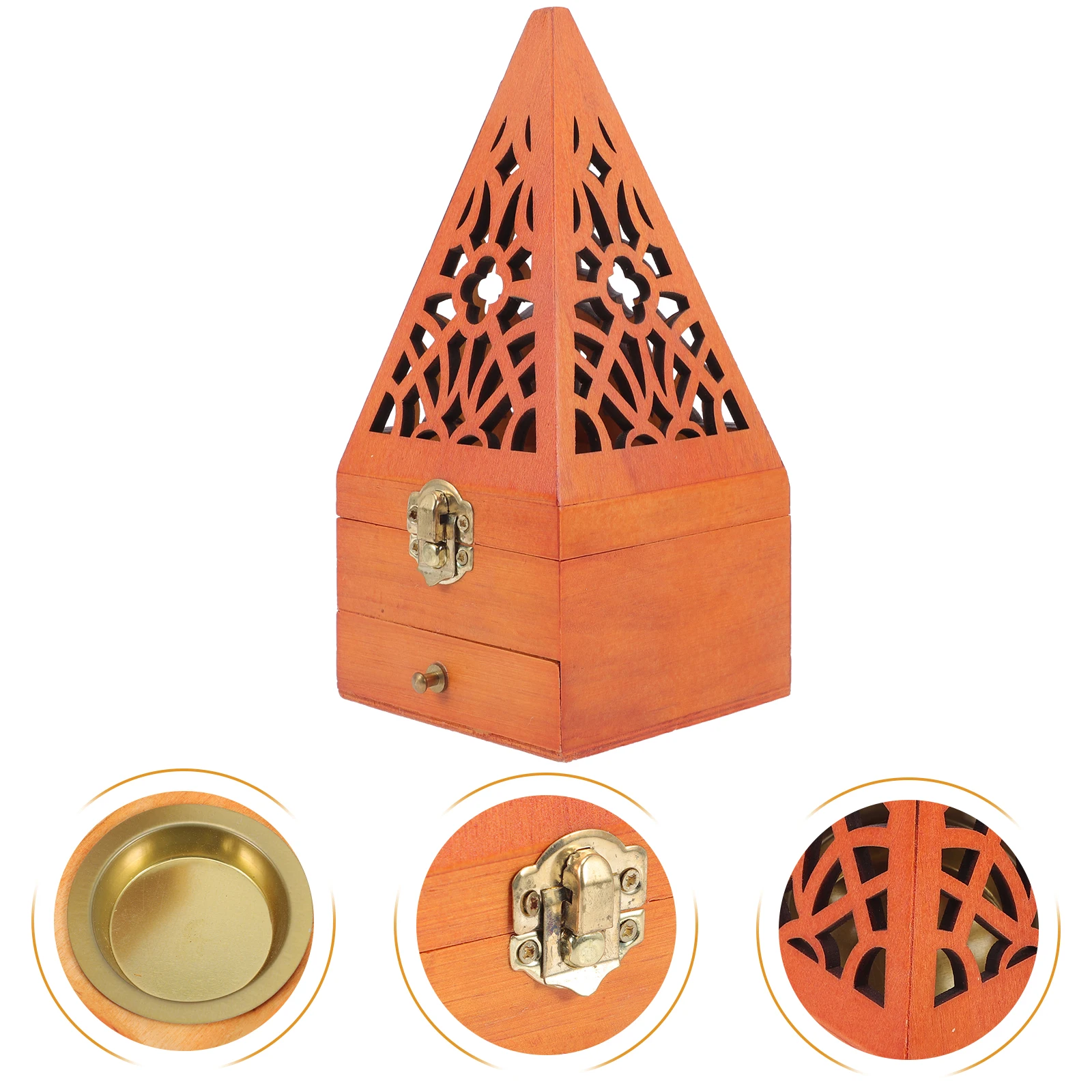 Exquisite Wooden Aluminum Alloy Holder Decorative Censer Hollow Home Incense Burner Storage Container Chinese Style
Exquisite Wooden Aluminum Alloy Holder Decorative Censer Hollow Home Incense Burner Storage Container Chinese Style