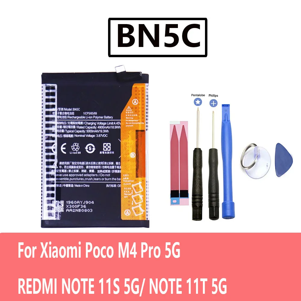Flash sales battery BN5C 5000mah Battery For Xiaomi Poco M4 Pro 5G/REDMI NOTE 11S 5G/ NOTE 11T 5G Phone Replacement Bateria
Flash sales battery BN5C 5000mah Battery For Xiaomi Poco M4 Pro 5G/REDMI NOTE 11S 5G/ NOTE 11T 5G Phone Replacement Bateria