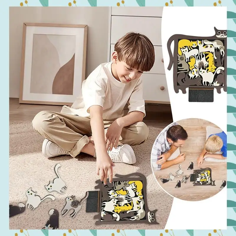 A71P Pocket Travel Games For Car Road Airplane Activities Birthday Games Creative Wooden Cat Puzzle Game
A71P Pocket Travel Games For Car Road Airplane Activities Birthday Games Creative Wooden Cat Puzzle Game