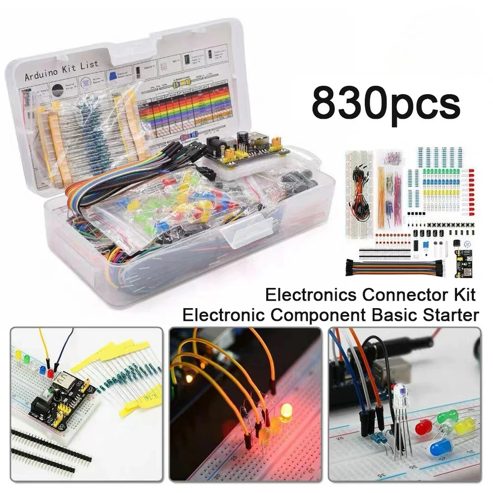 Electronic Components Electrolytic Capacitor Resistor led 830 Hole Breadboard Kit MB-102 for UNO R Component Pack Connector Kit
Electronic Components Electrolytic Capacitor Resistor led 830 Hole Breadboard Kit MB-102 for UNO R Component Pack Connector Kit