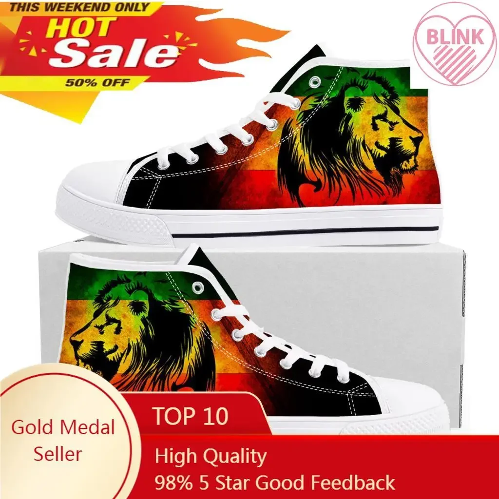 Reggae Rastafarian Rasta Rastafari Lion Of Judah High Top Sneakers Mens Womens Teenager Canvas Sneaker Casual Shoes Custom Shoe
Reggae Rastafarian Rasta Rastafari Lion Of Judah High Top Sneakers Mens Womens Teenager Canvas Sneaker Casual Shoes Custom Shoe