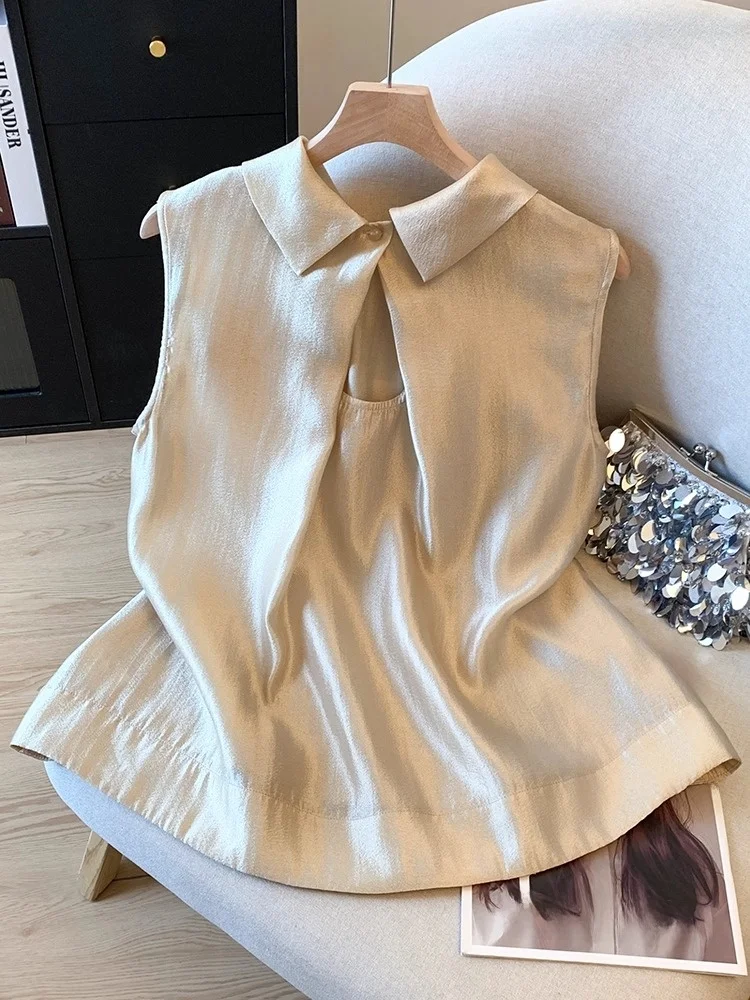 Brand Women's Summer New Sle Ultra Fairy Cold Sensation Bead Glossy Svel Top Pred Pleat Ne Hanging Small irt
Brand Women's Summer New Sle Ultra Fairy Cold Sensation Bead Glossy Svel Top Pred Pleat Ne Hanging Small irt