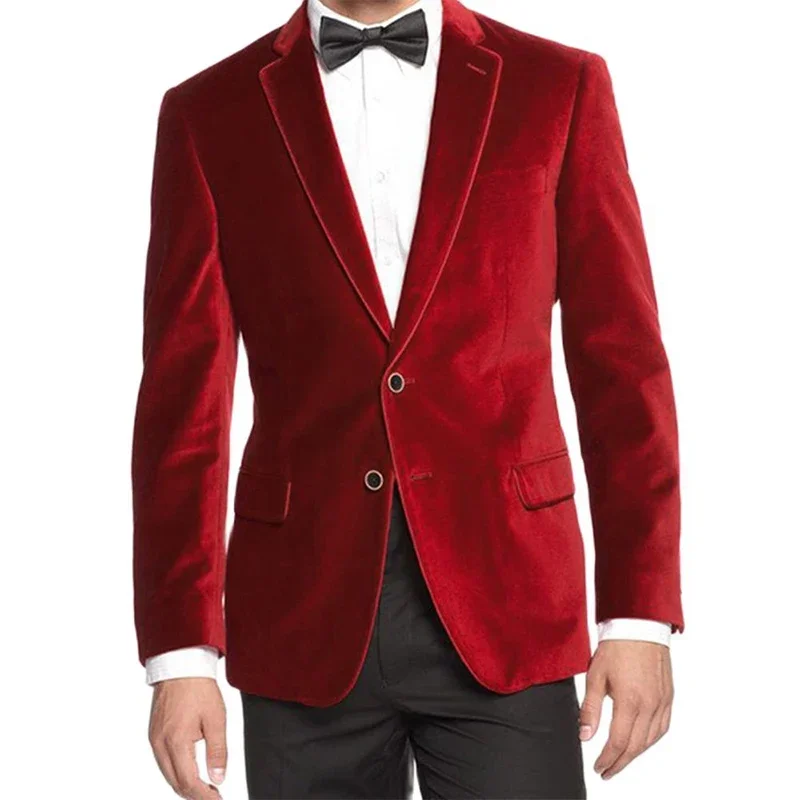 Red Velvet Blazer Black Pants 2 Piece Notch Lapel Single Breasted Slim Fit Regular Length Fashion Men's Suits 2024 Costume Homme
Red Velvet Blazer Black Pants 2 Piece Notch Lapel Single Breasted Slim Fit Regular Length Fashion Men's Suits 2024 Costume Homme
