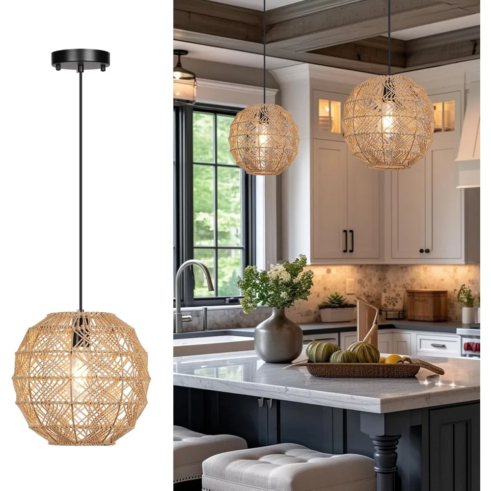 30cm Handmade Woven Farmhouse Pendant Lights Kitchen Island Boho Chandeliers Wicker Light for Decor Rattan Pendant Lamps Fixture
30cm Handmade Woven Farmhouse Pendant Lights Kitchen Island Boho Chandeliers Wicker Light for Decor Rattan Pendant Lamps Fixture