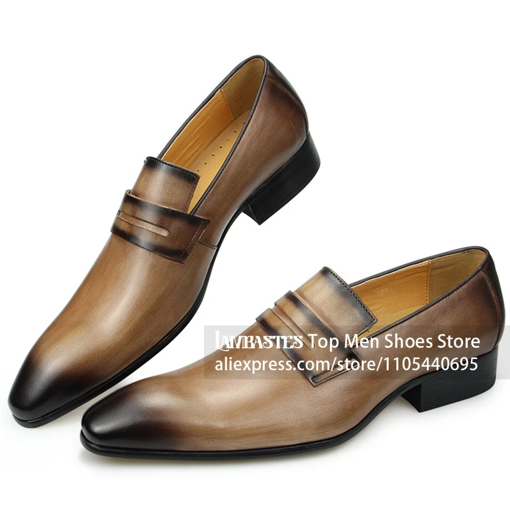 Slip on Pointed Toe Formal Loafers Vintage Patina Smart Casual Shoes Sleek Slim Silhouette Classic Business Formal Dress Shoes
Slip on Pointed Toe Formal Loafers Vintage Patina Smart Casual Shoes Sleek Slim Silhouette Classic Business Formal Dress Shoes