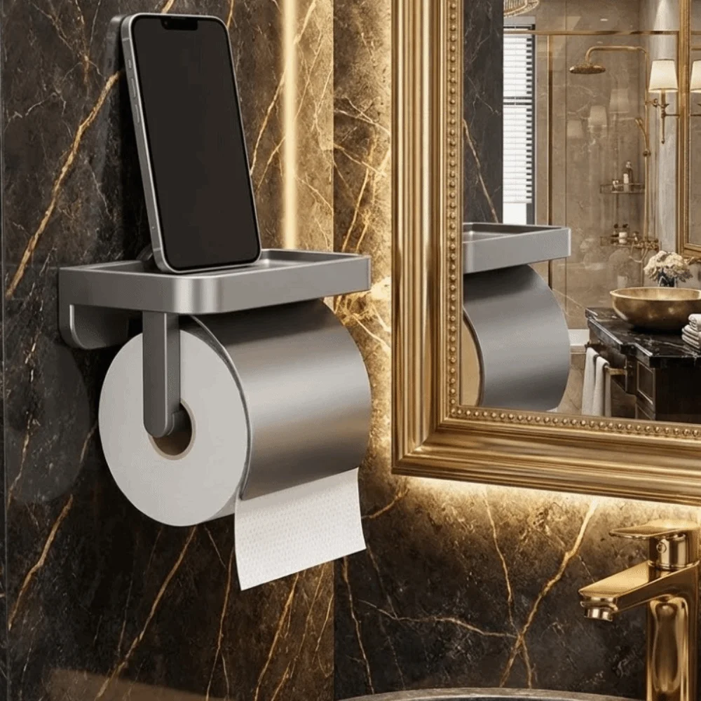 Wall-Mounted Suction Cup Toilet Paper Holder Space Saving Rustproof Paper Roll Storage Shelf Phone Storage Tray No-Drill
Wall-Mounted Suction Cup Toilet Paper Holder Space Saving Rustproof Paper Roll Storage Shelf Phone Storage Tray No-Drill