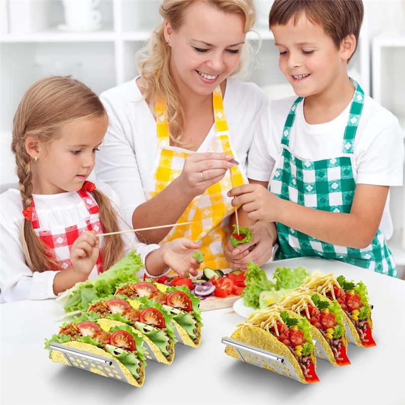 Подставка-держатель TFORU-Taco, подставка из 4 штук из нержавеющей стали с ручками, поднос для тако вмещает до 3 тако, подставки для тако
Подставка-держатель TFORU-Taco, подставка из 4 штук из нержавеющей стали с ручками, поднос для тако вмещает до 3 тако, подставки для тако