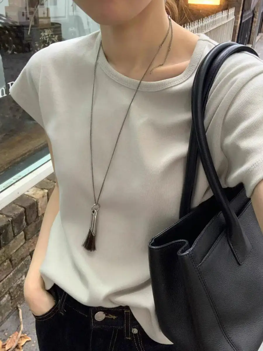Slim Fit round Neck Short Sleeve Basic T-Shirt Women's Pure Color Simple Inner Wear Casual Style Moisture Wicking Spring Tour
Slim Fit round Neck Short Sleeve Basic T-Shirt Women's Pure Color Simple Inner Wear Casual Style Moisture Wicking Spring Tour