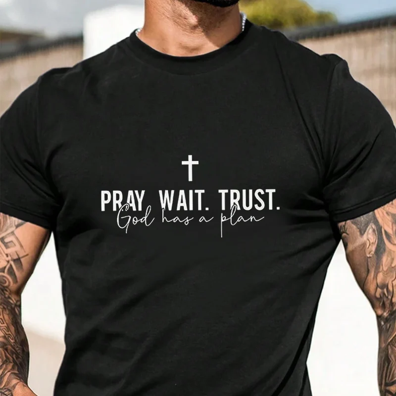 Pray Wait Trust God Has A Plan Motorcycle T-Shirt Men Hip Hop Streetwear Unisex Casual Short Sleeve Tops
Pray Wait Trust God Has A Plan Motorcycle T-Shirt Men Hip Hop Streetwear Unisex Casual Short Sleeve Tops
