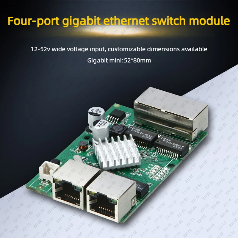 LX-SG402 4 Port Full Gigabit Switch Module Standard POE Power Supply Industrial Miniature Wide Voltage 48V Engineering Unmanaged
LX-SG402 4 Port Full Gigabit Switch Module Standard POE Power Supply Industrial Miniature Wide Voltage 48V Engineering Unmanaged