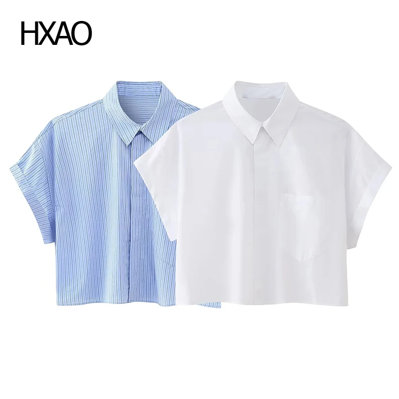 HXAO Striped Shirts Women Short Sleeve Tops Women's Shirt and Blouses Summer Tops Elegant Woman Blouse Shirts Lady Outfits 2024
HXAO Striped Shirts Women Short Sleeve Tops Women's Shirt and Blouses Summer Tops Elegant Woman Blouse Shirts Lady Outfits 2024