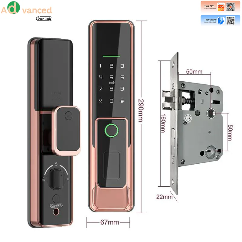 PushPull Домашняя безопасность Tuya WiFi отпечаток пальца карта бесключевой доступ цифровой электронный умный автоматический дверной замок
PushPull Домашняя безопасность Tuya WiFi отпечаток пальца карта бесключевой доступ цифровой электронный умный автоматический дверной замок