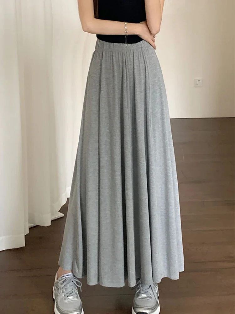 Casual All-match Maxi Skirt Women 2024 Spring Summer Korean Simple Solid A Line High Waist Long Skirt Female Gray Black Z550
Casual All-match Maxi Skirt Women 2024 Spring Summer Korean Simple Solid A Line High Waist Long Skirt Female Gray Black Z550