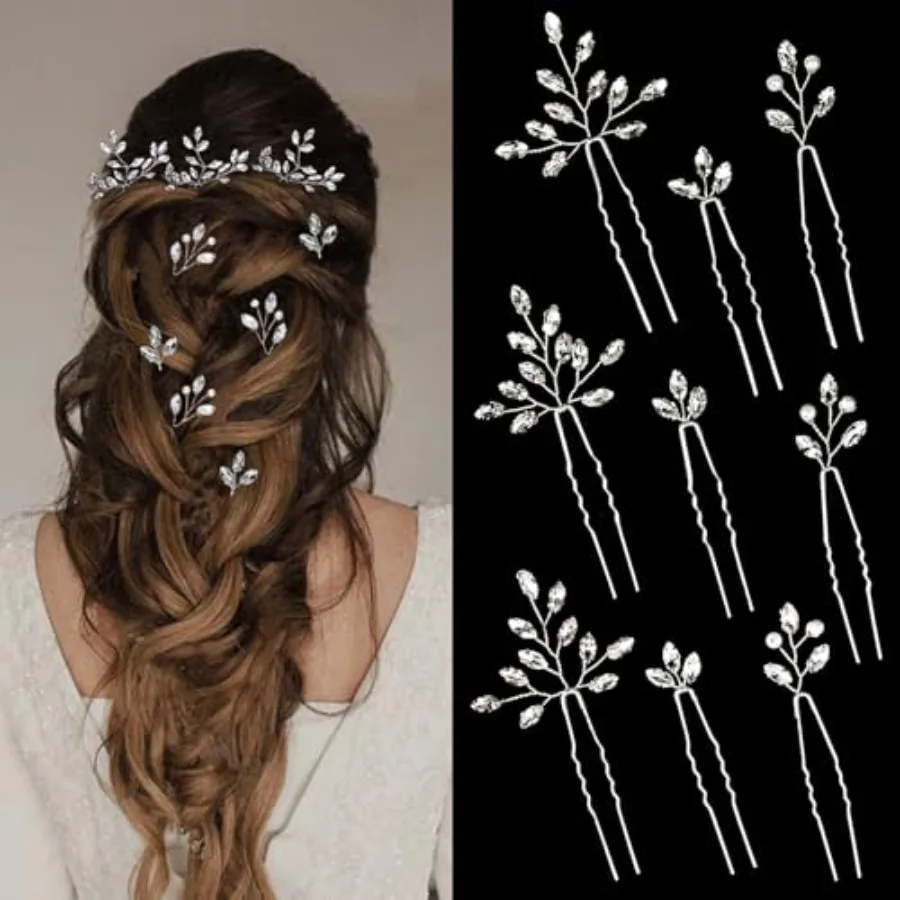 9 Pieces Bridal Hair Pins Rhinestone HairPiece for Women Crystal Silver Hair Accessories for Bride Bridesmaids
9 Pieces Bridal Hair Pins Rhinestone HairPiece for Women Crystal Silver Hair Accessories for Bride Bridesmaids