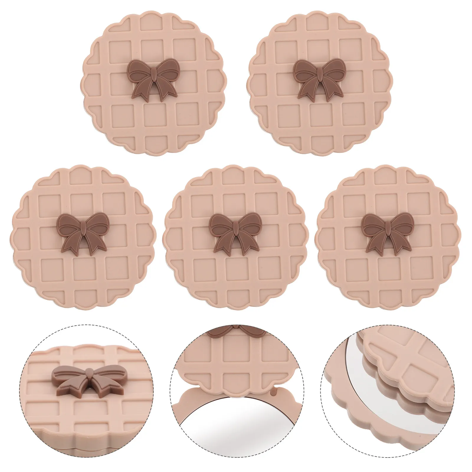 5Pcs Portable Makeup Mirrors Double Sided Compact Cute Waffle Pattern Travel Vanity Pocket Mirror for Women Girls
5Pcs Portable Makeup Mirrors Double Sided Compact Cute Waffle Pattern Travel Vanity Pocket Mirror for Women Girls