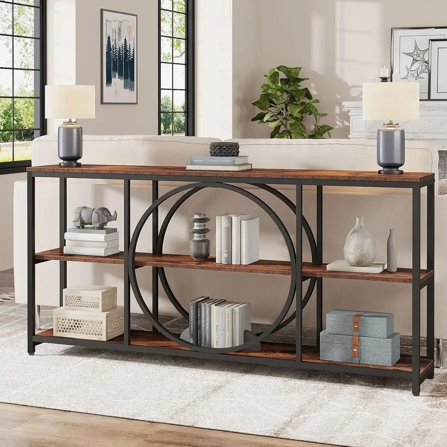 Extra Long Console Table, 70.9 inch Narrow Sofa Tables with 3 Tier Wood Storage Shelves Industrial Metal Frame for Entryway Hal
Extra Long Console Table, 70.9 inch Narrow Sofa Tables with 3 Tier Wood Storage Shelves Industrial Metal Frame for Entryway Hal