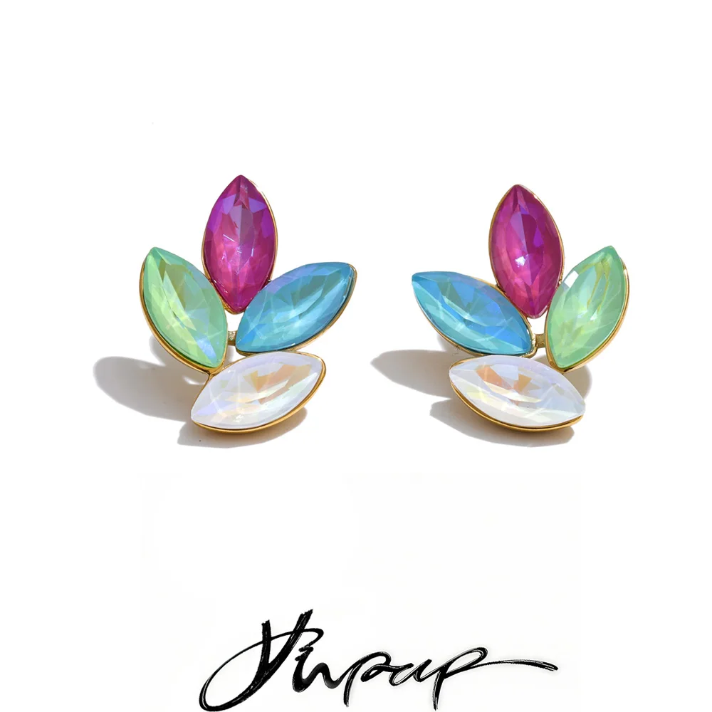 Yhpup Waterproof Stainless Steel White Colorful K9 Crystal Flower Stud Earrings Shiny Exquisite Stylish for Women Jewelry Gift
Yhpup Waterproof Stainless Steel White Colorful K9 Crystal Flower Stud Earrings Shiny Exquisite Stylish for Women Jewelry Gift