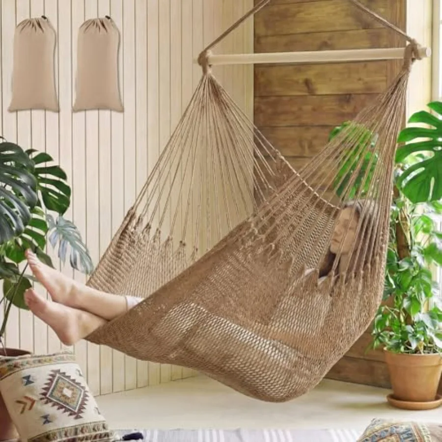 2 Pcs Hanging Hammock Chair Boho Swing Chair Outdoor Indoor Comfy Soft Cotton Rope Weaving with 40 Inch Detachable Metal Bars f
2 Pcs Hanging Hammock Chair Boho Swing Chair Outdoor Indoor Comfy Soft Cotton Rope Weaving with 40 Inch Detachable Metal Bars f