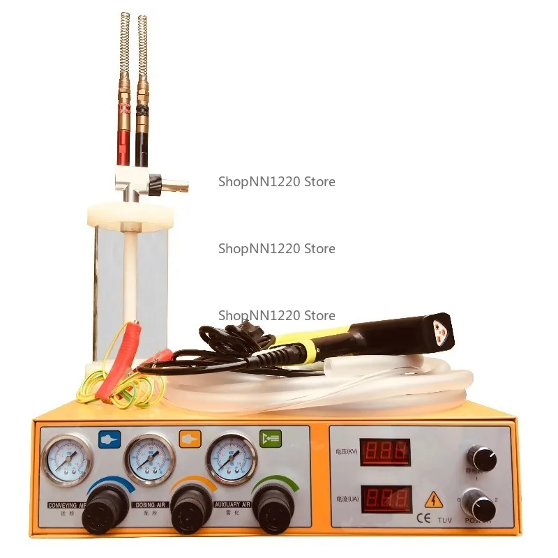 Portable Electrostatic Powder Coating Machine Equip Organic Glass Hopper