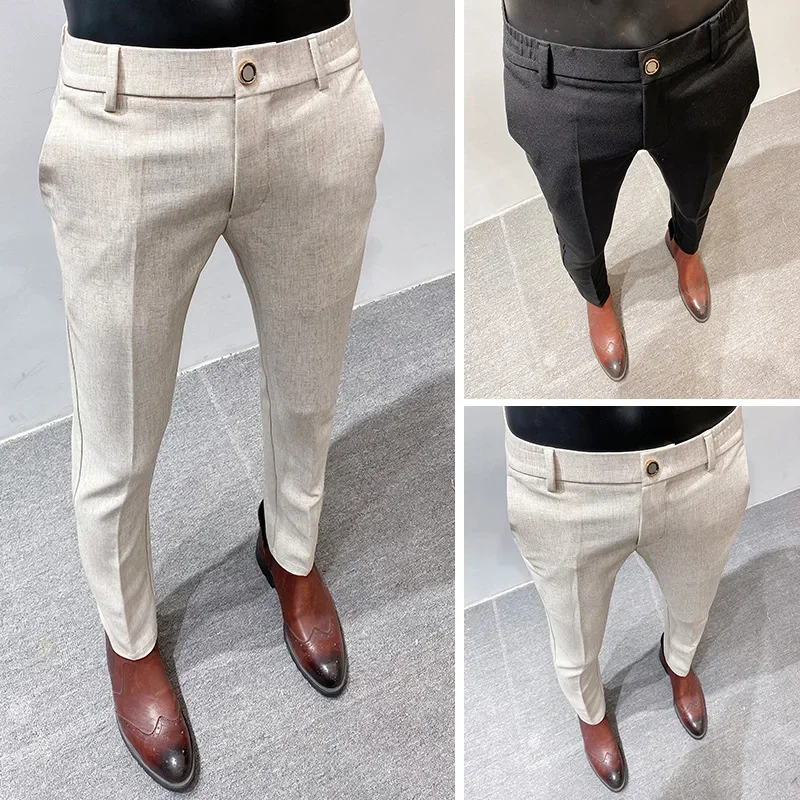 Men Elegant Suit Pants Slim Fit Formal Trousers Solid Business Casual Dress Pants Korean Fashion Streetwear Y2k Men Clothing
Men Elegant Suit Pants Slim Fit Formal Trousers Solid Business Casual Dress Pants Korean Fashion Streetwear Y2k Men Clothing