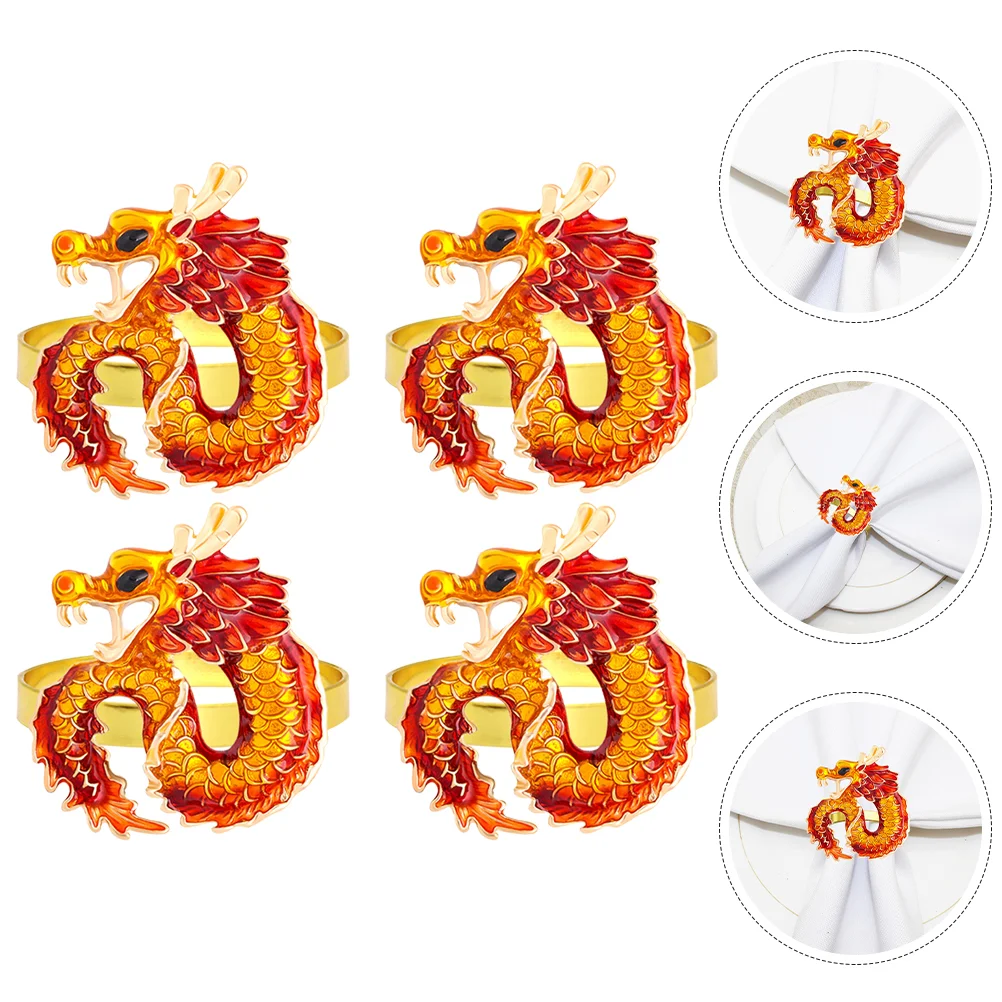 4 Pcs Dragon Napkin Ring Vintage Decor Metal Rings Personality Holder Wedding Decorative Alloy Banquet
4 Pcs Dragon Napkin Ring Vintage Decor Metal Rings Personality Holder Wedding Decorative Alloy Banquet
