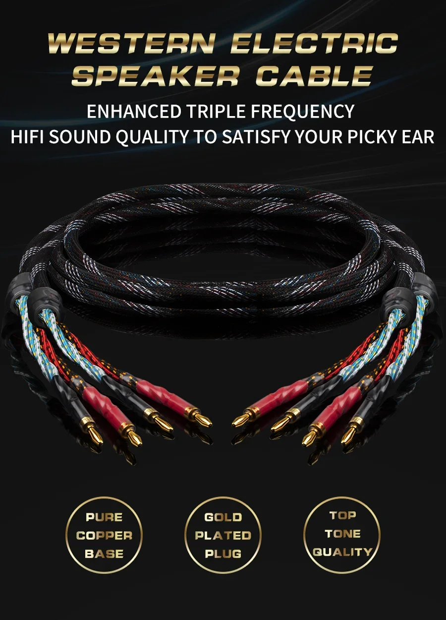 Speaker Cable Western Electric Gold plated oxygen-free pure copper High End Audio Amplifier Cabl e Microphone adaptador p2
Speaker Cable Western Electric Gold plated oxygen-free pure copper High End Audio Amplifier Cabl e Microphone adaptador p2