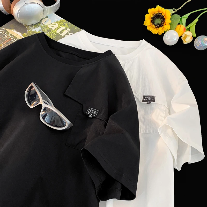 Summer Casual Versatile Short-sleeved Pocket Design Basic T-Shirt Men Round Neck Top Loose Large Size T-shirt Tops
Summer Casual Versatile Short-sleeved Pocket Design Basic T-Shirt Men Round Neck Top Loose Large Size T-shirt Tops