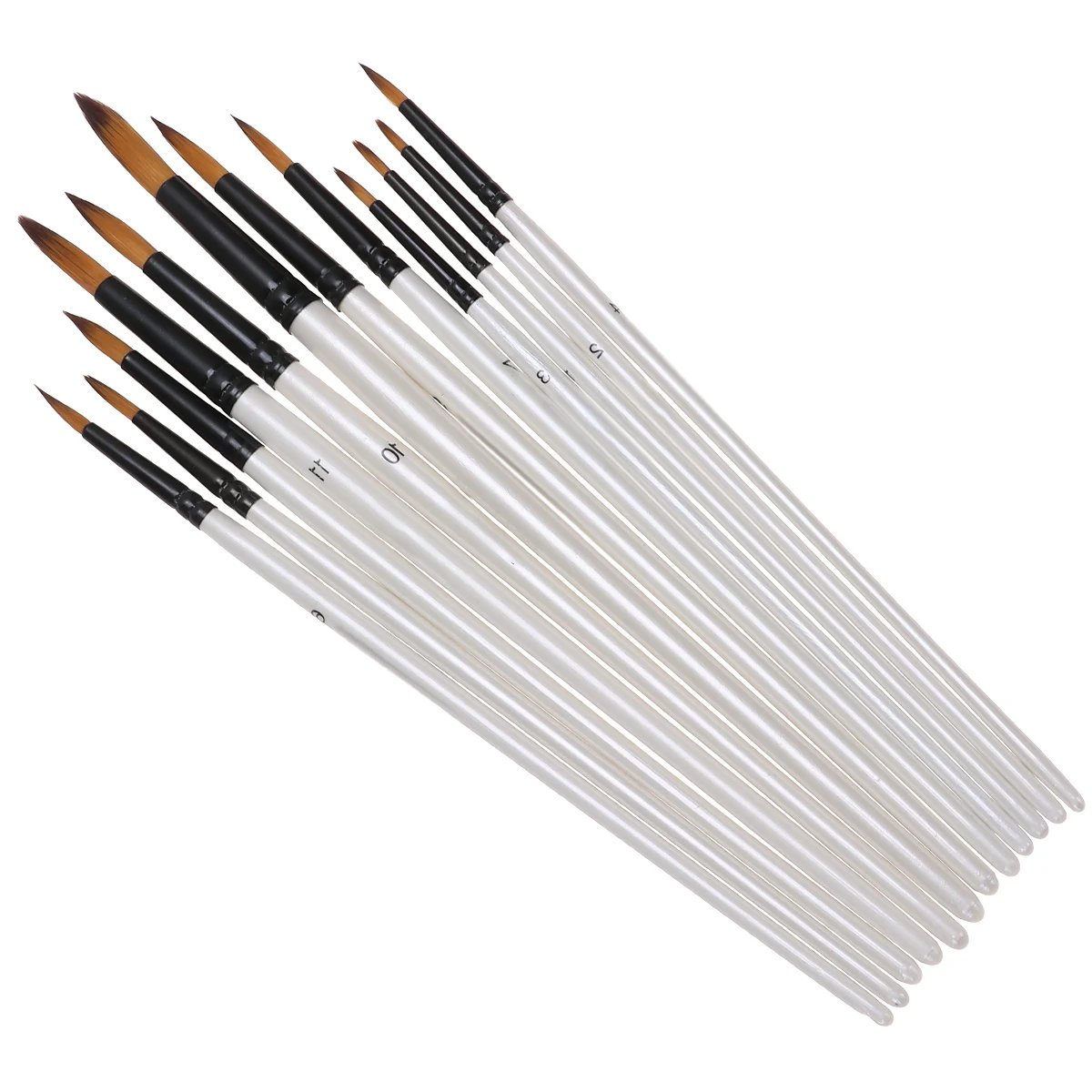 12 Pieces Durable Paint Brushes Set Oil Acrylic Watercolor Student White Wooden Pole Nylon Brush Head Art Painting Gifts
12 Pieces Durable Paint Brushes Set Oil Acrylic Watercolor Student White Wooden Pole Nylon Brush Head Art Painting Gifts