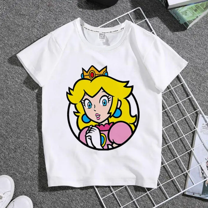 The New 2026 Super Mario Mary Cartoon Parent-child Outfit Male and Female Students Summer White T-shirt with Short Sleeves
The New 2026 Super Mario Mary Cartoon Parent-child Outfit Male and Female Students Summer White T-shirt with Short Sleeves
