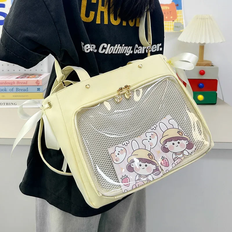 HAEX Lolita Women Ita Bags Candy Color Ribbon Bow Tote Bag Female Harajuku Large Capacity Commute Crossbody Shoulder Bolso Mujer
HAEX Lolita Women Ita Bags Candy Color Ribbon Bow Tote Bag Female Harajuku Large Capacity Commute Crossbody Shoulder Bolso Mujer