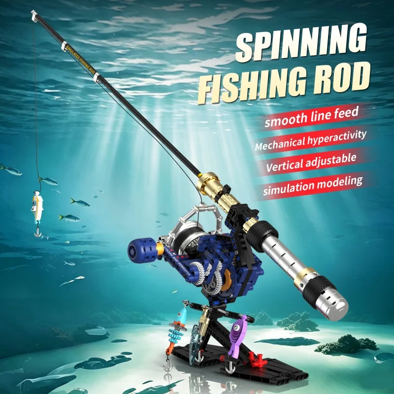 Mechanical fishing rod building block set, a highly detailed assembly toy with artificial bait and fish hook, an exclusive and s
Mechanical fishing rod building block set, a highly detailed assembly toy with artificial bait and fish hook, an exclusive and s