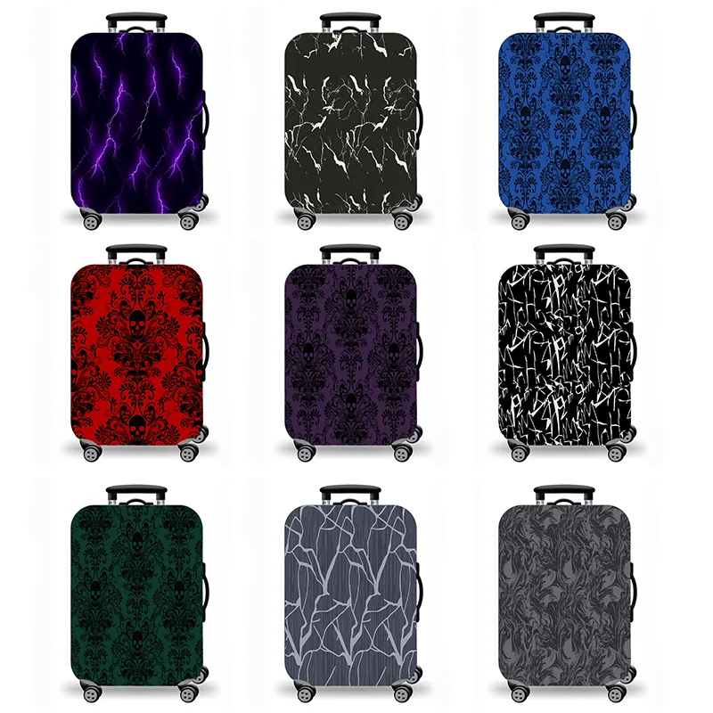 Luggage Cover, Gothic Skull Damask Neon Lightning Crack Texture Stretch Suitcase Protector, Dark Grunge Travel Design
Luggage Cover, Gothic Skull Damask Neon Lightning Crack Texture Stretch Suitcase Protector, Dark Grunge Travel Design