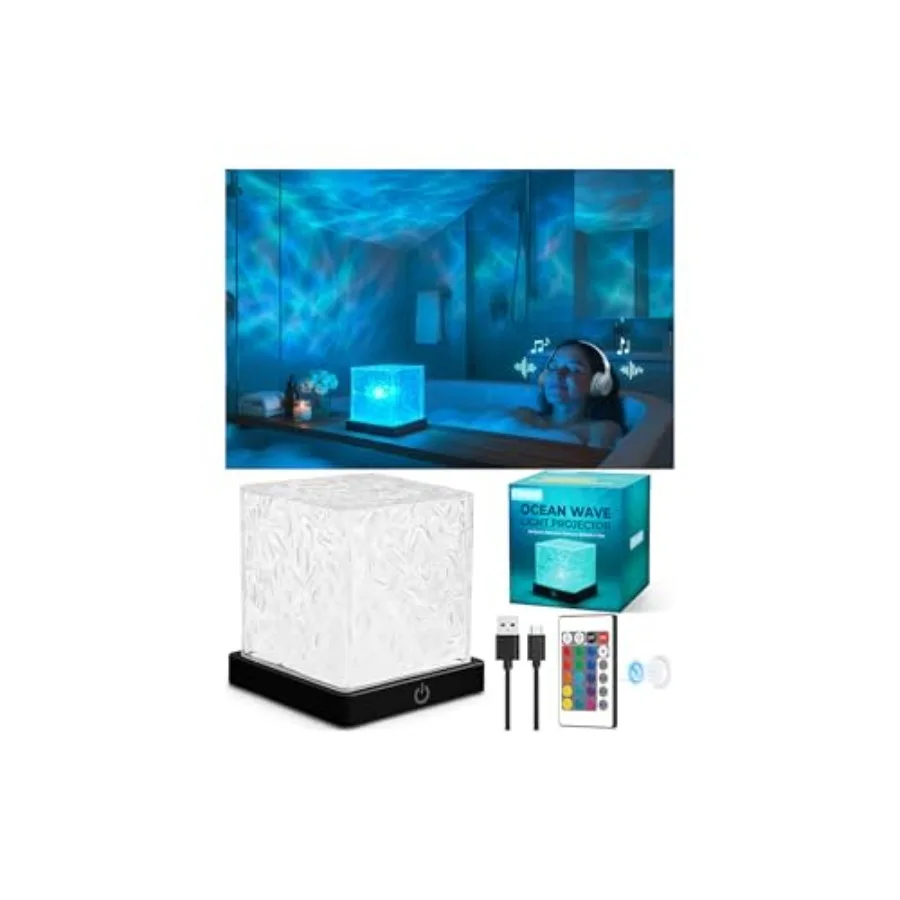 Rechargeable Shower Light Cube, 16 Color Ocean Wave Projector Light Battery Operated, Waterproof Shower Mood Lighting with Remo
Rechargeable Shower Light Cube, 16 Color Ocean Wave Projector Light Battery Operated, Waterproof Shower Mood Lighting with Remo