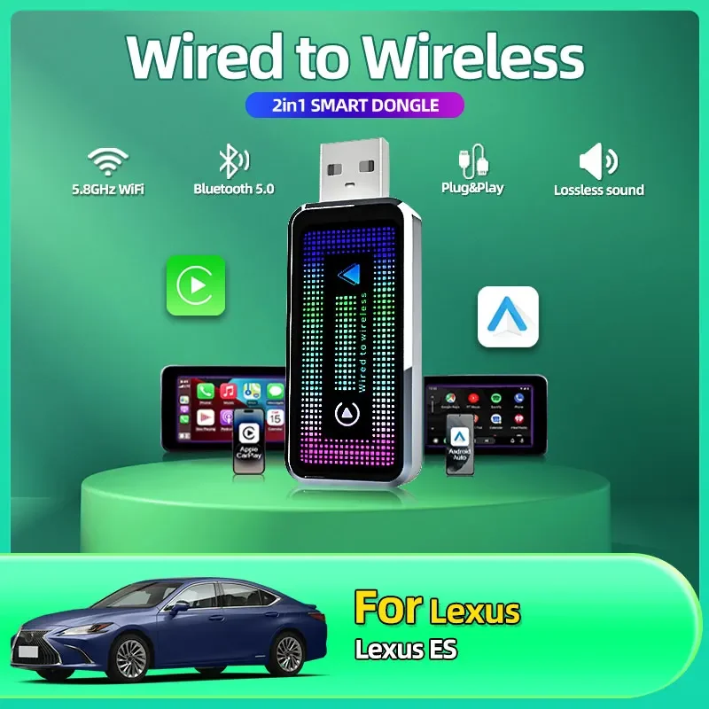 2025 Fashion 2 in1 Dual Interface Wireless CarPlay/Android Auto Wireless Adapter Smart Mini Box Plug Fast Connect For Lexus ES
2025 Fashion 2 in1 Dual Interface Wireless CarPlay/Android Auto Wireless Adapter Smart Mini Box Plug Fast Connect For Lexus ES