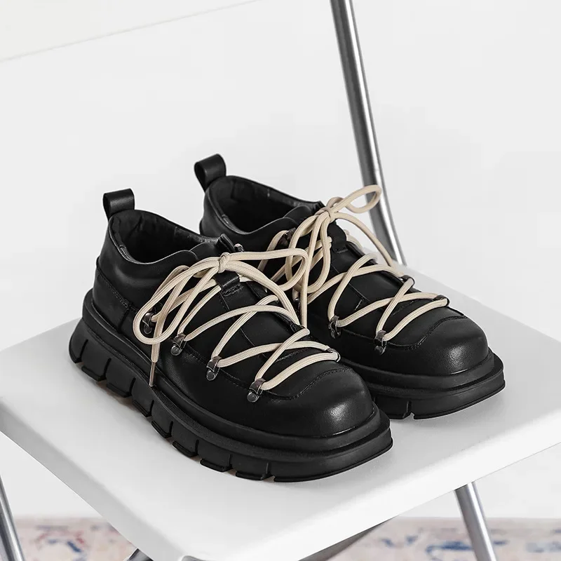 2025 Niche Colorblock Lace-up Design Black Shoes Men's Spring New Height Increasing Low-top Men's Boots High
2025 Niche Colorblock Lace-up Design Black Shoes Men's Spring New Height Increasing Low-top Men's Boots High