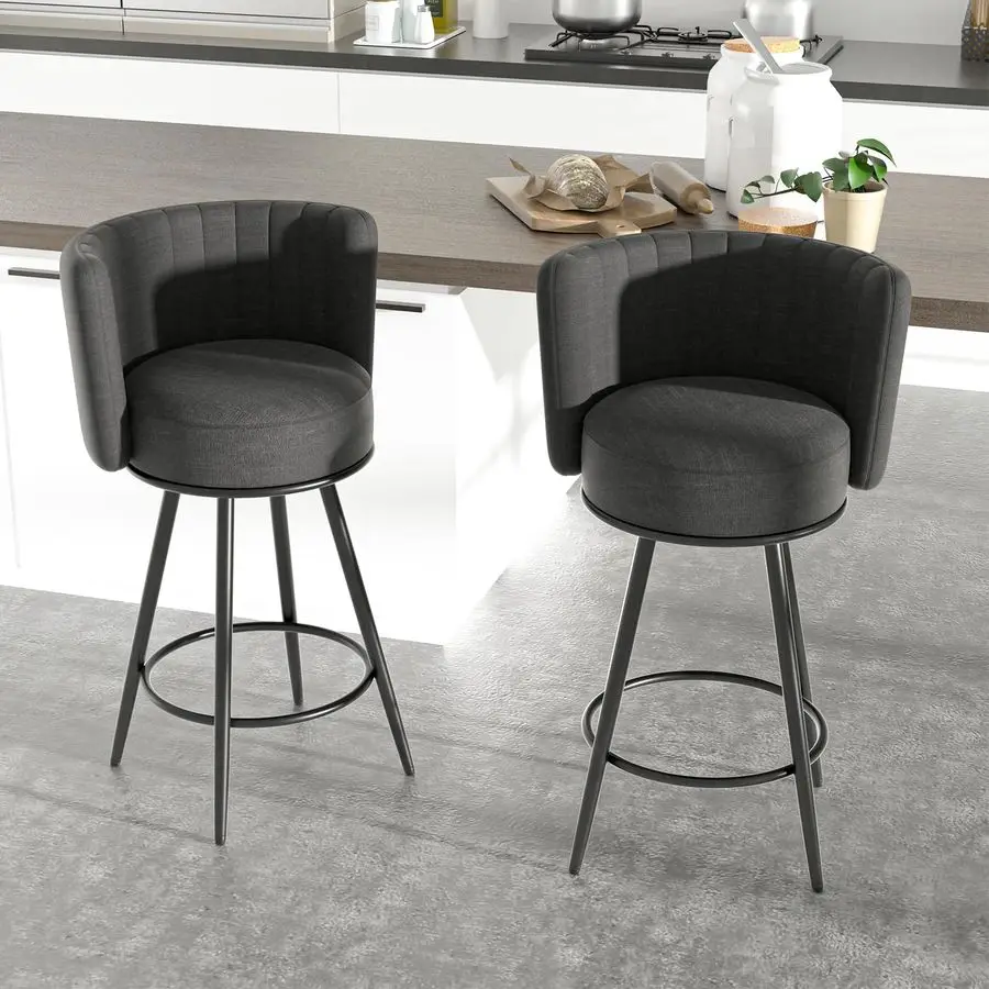 Barstools Set of 2, 27 Tufted Counter Height Bar Stools, Comfortable Ergonomic Upholstered Bar Chairs with Back, Metal Legs and
Barstools Set of 2, 27 Tufted Counter Height Bar Stools, Comfortable Ergonomic Upholstered Bar Chairs with Back, Metal Legs and