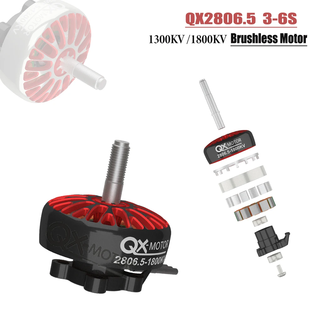 QX-MOTOR QX2806.5 Бесщеточный двигатель 1300KV 1800KV 3-6S Двигатель для RC 6-7-дюймовых FPV стоек RC Мультироторный вертолет Запчасти для дронов
QX-MOTOR QX2806.5 Бесщеточный двигатель 1300KV 1800KV 3-6S Двигатель для RC 6-7-дюймовых FPV стоек RC Мультироторный вертолет Запчасти для дронов